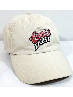 Coors Light Beige Adjustable Baseball Cap Embroidered Logo Casual Cotton Hat